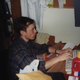 Photo of young Elon Musk at desk